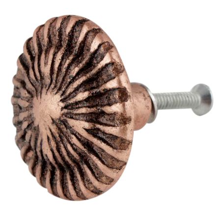 Round Cornflower Antique Copper Aluminium Cabinet Knob